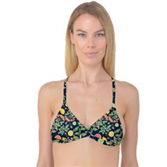 Summer Fruite Orange Lemmon Tomato Reversible Tri Bikini Top