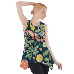 Summer Fruite Orange Lemmon Tomato Side Drop Tank Tunic by Mariart