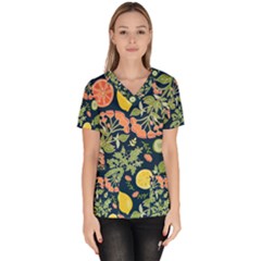 Summer Fruite Orange Lemmon Tomato Scrub Top