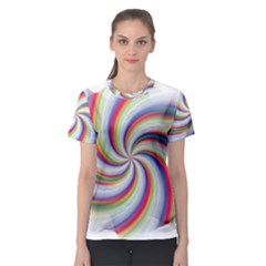 Prismatic Hole Rainbow Women s Sport Mesh Tee