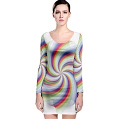 Prismatic Hole Rainbow Long Sleeve Bodycon Dress by Mariart