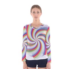 Prismatic Hole Rainbow Women s Long Sleeve Tee