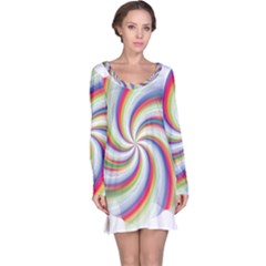 Prismatic Hole Rainbow Long Sleeve Nightdress