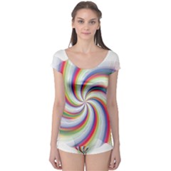 Prismatic Hole Rainbow Boyleg Leotard  by Mariart