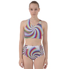 Prismatic Hole Rainbow Racer Back Bikini Set