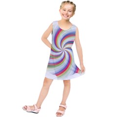 Prismatic Hole Rainbow Kids  Tunic Dress