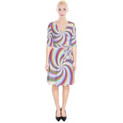 Prismatic Hole Rainbow Wrap Up Cocktail Dress