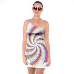 Prismatic Hole Rainbow One Soulder Bodycon Dress by Mariart