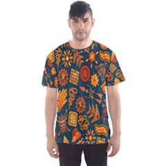 Tribal Ethnic Blue Gold Culture Men s Sports Mesh Tee