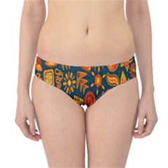 Tribal Ethnic Blue Gold Culture Hipster Bikini Bottoms