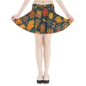 Tribal Ethnic Blue Gold Culture Mini Flare Skirt View3