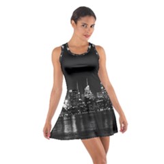 New York Skyline Cotton Racerback Dress by Celenk