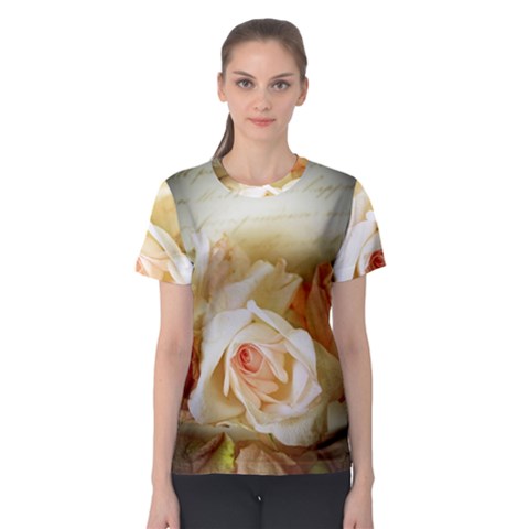 Roses Vintage Playful Romantic Women s Sport Mesh Tee by Celenk