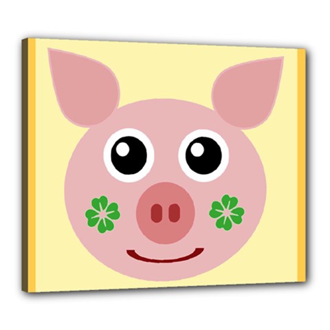 Luck Lucky Pig Pig Lucky Charm Canvas 24  X 20  by Celenk