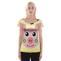 Luck Lucky Pig Pig Lucky Charm Cap Sleeve Tops by Celenk