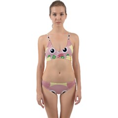 Luck Lucky Pig Pig Lucky Charm Wrap Around Bikini Set