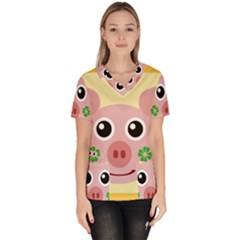 Luck Lucky Pig Pig Lucky Charm Scrub Top