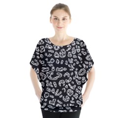 Abstrac Graphic Batwing Chiffon Blouse