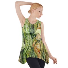 Chung Chao Yi Automatic Drawing Side Drop Tank Tunic by Celenk