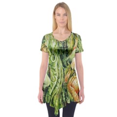 Chung Chao Yi Automatic Drawing Short Sleeve Tunic  by Celenk