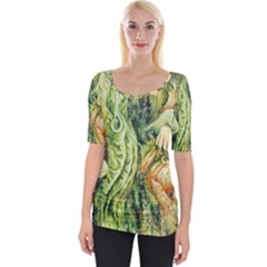 Chung Chao Yi Automatic Drawing Wide Neckline Tee