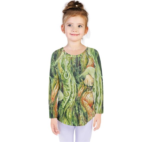 Chung Chao Yi Automatic Drawing Kids  Long Sleeve Tee by Celenk