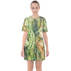 Chung Chao Yi Automatic Drawing Sixties Short Sleeve Mini Dress