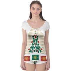 Christmas Tree Present House Star Boyleg Leotard  by Celenk