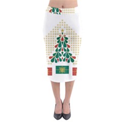 Christmas Tree Present House Star Midi Pencil Skirt