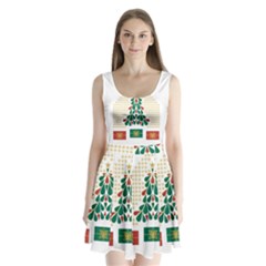 Christmas Tree Present House Star Split Back Mini Dress  by Celenk