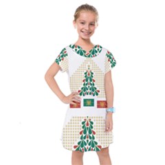 Christmas Tree Present House Star Kids  Drop Waist Dress