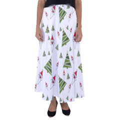 Christmas Santa Claus Decoration Flared Maxi Skirt