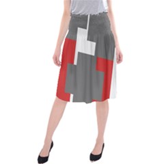 Cross Abstract Shape Line Midi Beach Skirt by Celenk