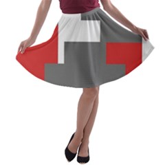 Cross Abstract Shape Line A-line Skater Skirt by Celenk