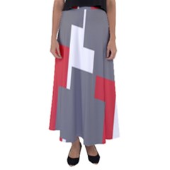 Cross Abstract Shape Line Flared Maxi Skirt by Celenk