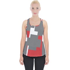 Cross Abstract Shape Line Piece Up Tank Top