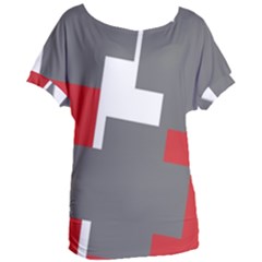 Cross Abstract Shape Line Women s Oversized Tee