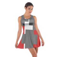 Cross Abstract Shape Line Cotton Racerback Dress by Celenk