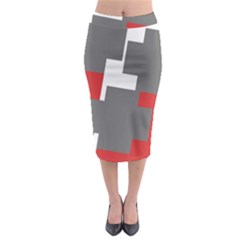 Cross Abstract Shape Line Midi Pencil Skirt by Celenk