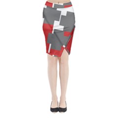 Cross Abstract Shape Line Midi Wrap Pencil Skirt by Celenk