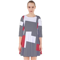 Cross Abstract Shape Line Smock Dress