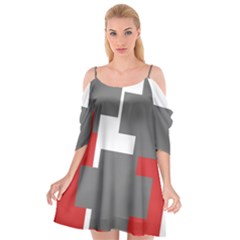 Cross Abstract Shape Line Cutout Spaghetti Strap Chiffon Dress by Celenk