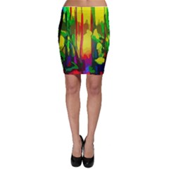 Abstract Vibrant Colour Botany Bodycon Skirt by Celenk