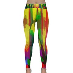 Abstract Vibrant Colour Botany Classic Yoga Leggings by Celenk