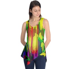 Abstract Vibrant Colour Botany Sleeveless Tunic by Celenk