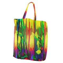 Abstract Vibrant Colour Botany Giant Grocery Zipper Tote