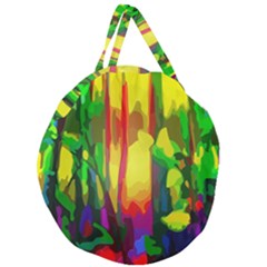 Abstract Vibrant Colour Botany Giant Round Zipper Tote