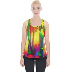 Abstract Vibrant Colour Botany Piece Up Tank Top