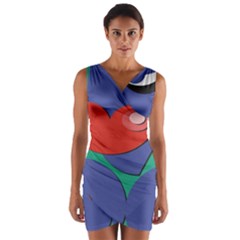 Clipart Portrait Illustration Wrap Front Bodycon Dress by Celenk