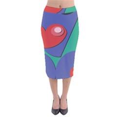 Clipart Portrait Illustration Velvet Midi Pencil Skirt by Celenk